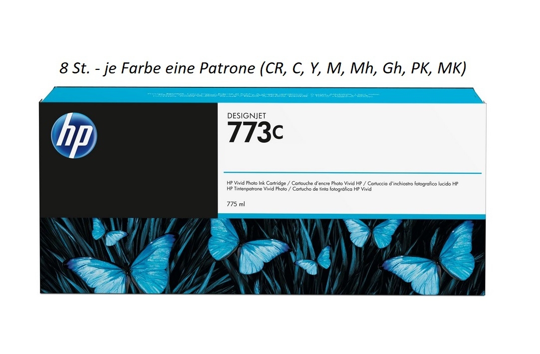 Kompletter Satz Tintenpatrone HP 773C (6 x 775ml)