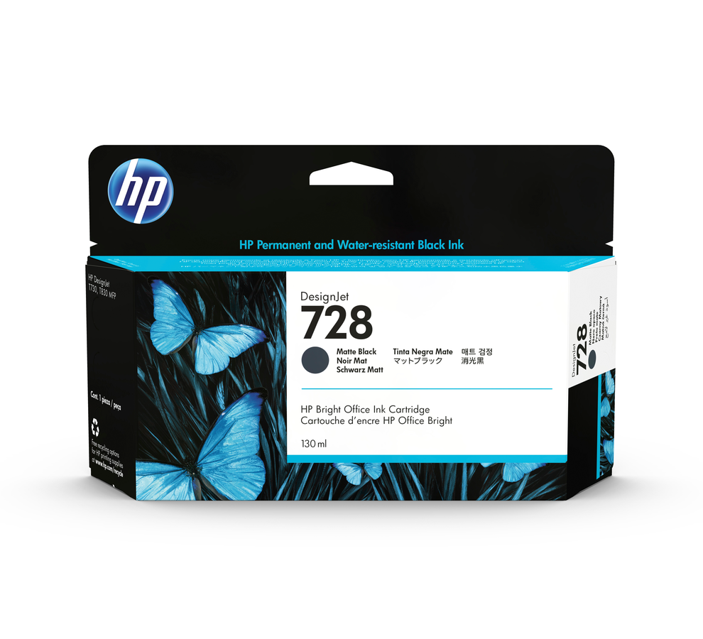 HP 728 Tintenpatrone schwarz 130ml - 3WX25A