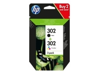 HP 302 - 2er-Pack - Schwarz, Farbe (Cyan, Magenta, Gelb) - original - Tintenpatrone