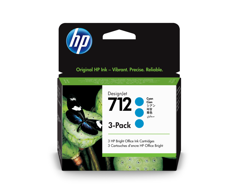 HP 712 Tintenpatrone cyan 3er Pack 29ml - 3ED77A